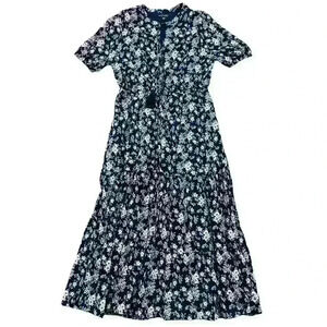 EUC Saks Fifth Avenue Peasant Style Floral Maxi Dress Size M​